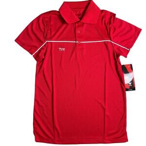 TYR Apparel Men's Tech Polo Shirt - Red Textured - TMPOC6A - Size XS - $44
